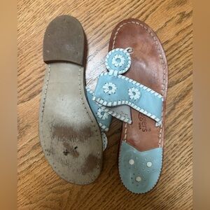 Jack Rogers Light Blue and Tan Sandals - 7